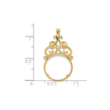 17 mm 14k Yellow Gold coin bezel for 16.5 mm Coin — size reference (ruler)
