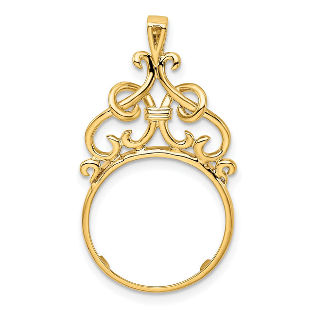 17 mm 14k Yellow Gold coin bezel for 16.5 mm Coin