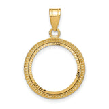 17 mm 14k Yellow Gold coin bezel for 16.5 mm Coin