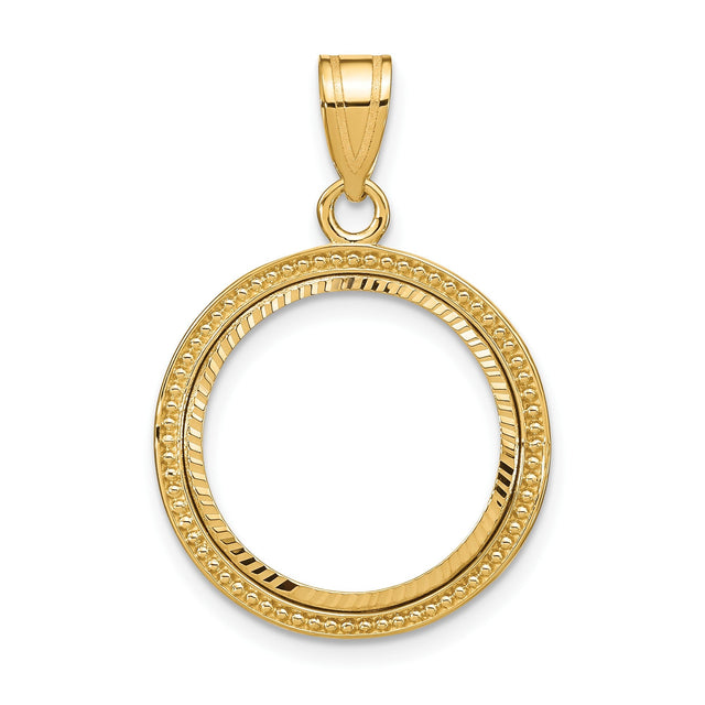 17 mm 14k Yellow Gold coin bezel for 16.5 mm Coin