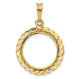 17 mm 14k Yellow Gold coin bezel for 16.5 mm Coin