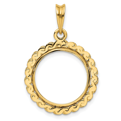 17 mm 14k Yellow Gold coin bezel for 16.5 mm Coin