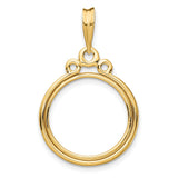 17 mm 14k Yellow Gold coin bezel for 16.5 mm Coin