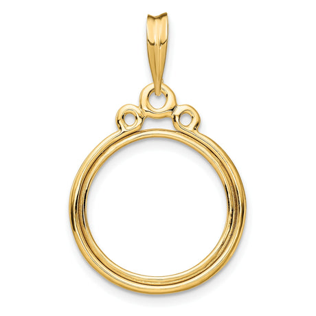 17 mm 14k Yellow Gold coin bezel for 16.5 mm Coin