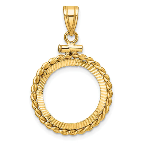 17 mm 14k Yellow Gold coin bezel for 16.5 mm Coin