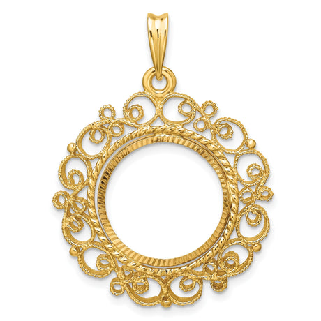 17 mm 14k Yellow Gold coin bezel for 16.5 mm Coin
