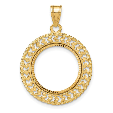 17 mm 14k Yellow Gold coin bezel for 16.5 mm Coin