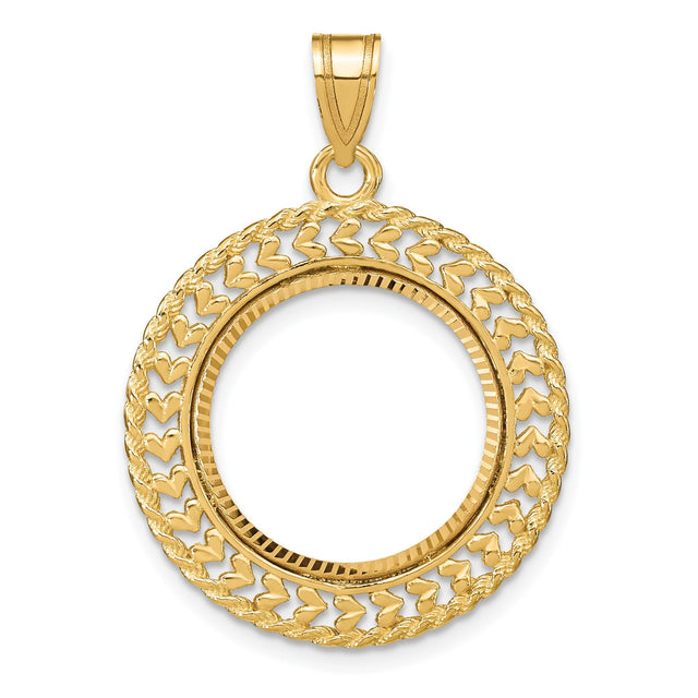17 mm 14k Yellow Gold coin bezel for 16.5 mm Coin