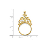 17 mm 14k Yellow Gold coin bezel for 16.5 mm Coin — size reference (ruler)
