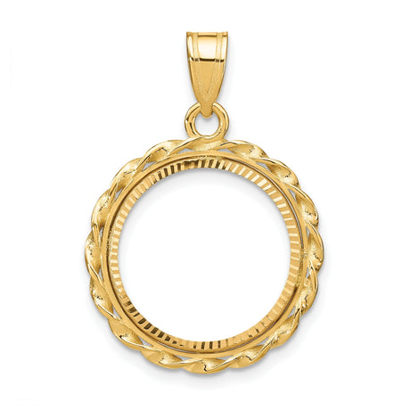 17 mm 14k Yellow Gold coin bezel for 16.5 mm Coin