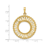 17 mm 14k Yellow Gold coin bezel for 16.5 mm Coin — size reference (ruler)