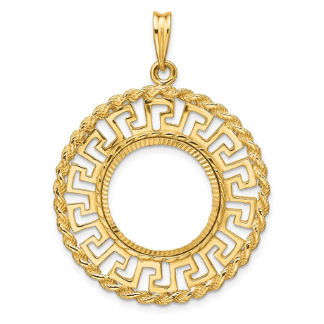 17 mm 14k Yellow Gold coin bezel for 16.5 mm Coin