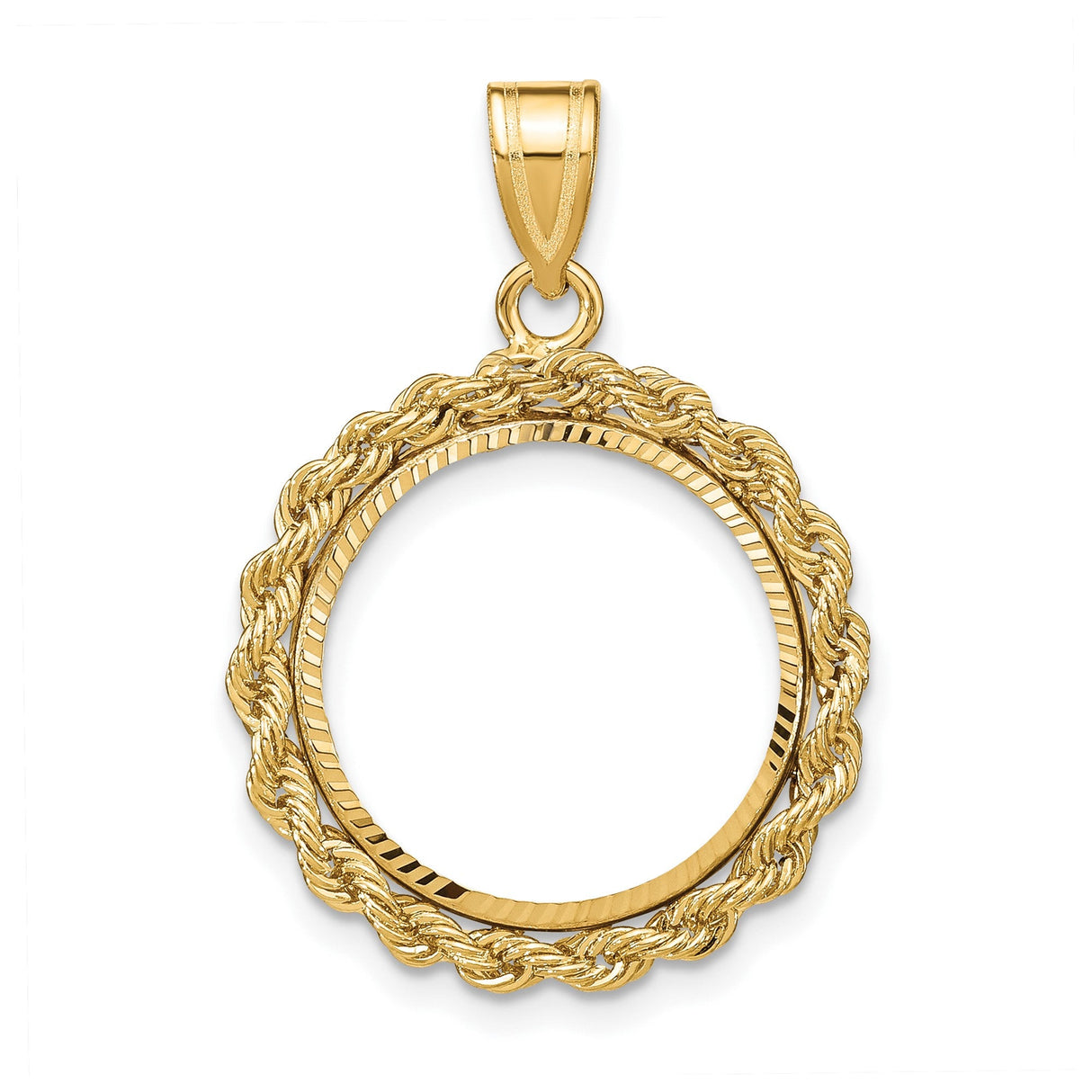 17 mm 14k Yellow Gold coin bezel for 16.5 mm Coin