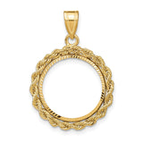 17 mm 14k Yellow Gold coin bezel for 16.5 mm Coin