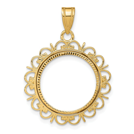 17 mm 14k Yellow Gold coin bezel for 16.5 mm Coin