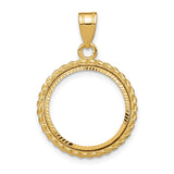 17 mm 10k Yellow Gold coin bezel for 16.5 mm Coin