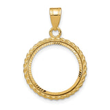 17 mm 14k Yellow Gold coin bezel for 16.5 mm Coin