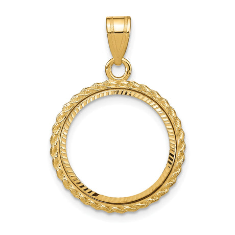 17 mm 14k Yellow Gold coin bezel for 16.5 mm Coin
