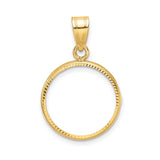 17 mm 10k Yellow Gold coin bezel for 16.5 mm Coin