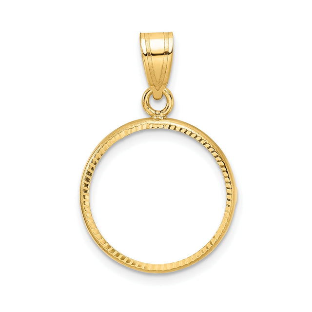 17 mm 10k Yellow Gold coin bezel for 16.5 mm Coin