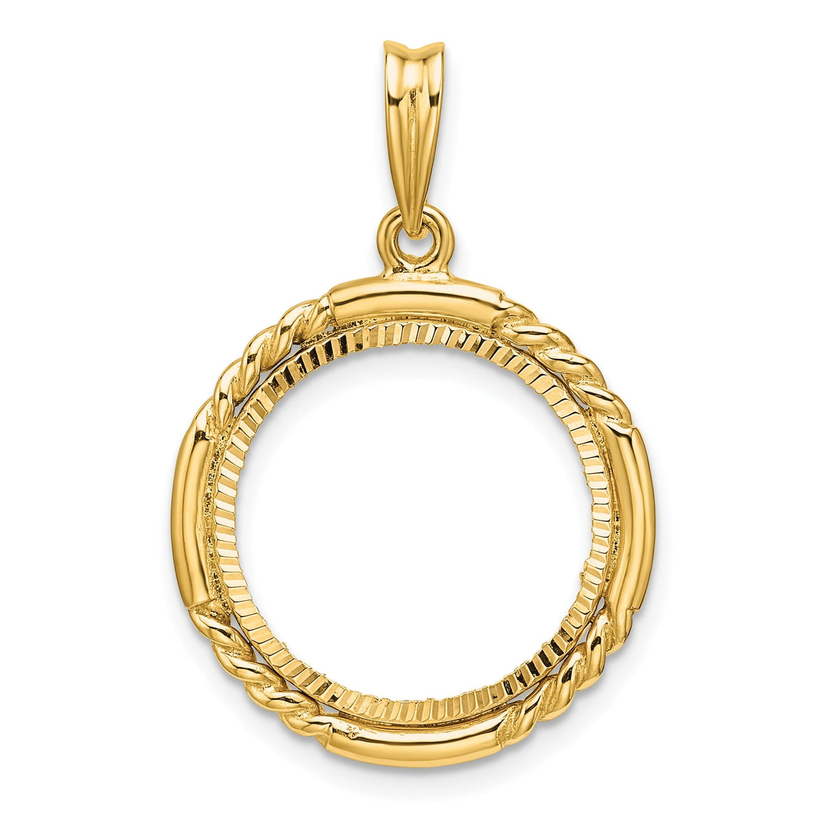 17 mm 14k Yellow Gold coin bezel for 16.5 mm Coin