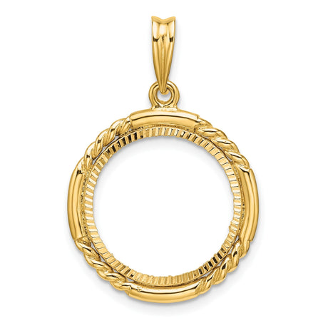 17 mm 14k Yellow Gold coin bezel for 16.5 mm Coin