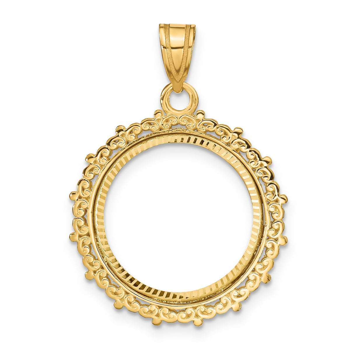 17 mm 14k Yellow Gold coin bezel for 16.5 mm Coin