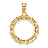 17 mm 14k Yellow Gold coin bezel for 16.5 mm Coin