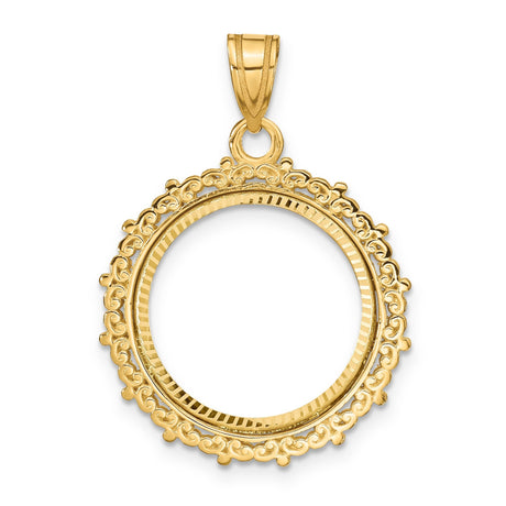 17 mm 14k Yellow Gold coin bezel for 16.5 mm Coin