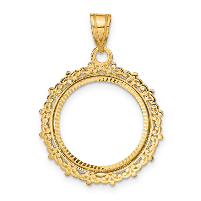 17 mm 14k Yellow Gold coin bezel for 16.5 mm Coin