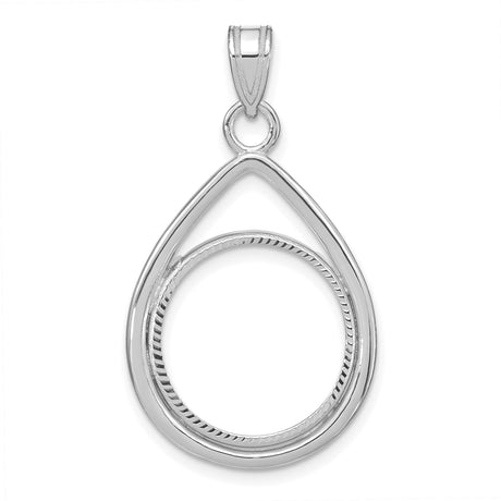 17 mm 14k White Gold coin bezel for 16.5 mm Coin