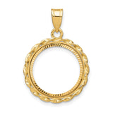 17 mm 14k Yellow Gold coin bezel for 16.5 mm Coin