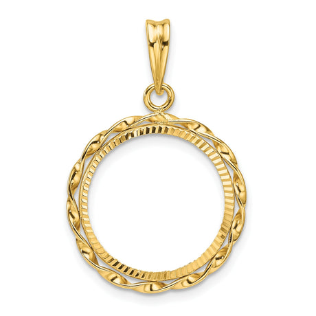 17 mm 14k Yellow Gold coin bezel for 16.5 mm Coin
