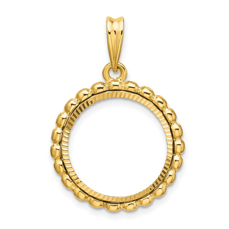 17 mm 14k Yellow Gold coin bezel for 16.5 mm Coin