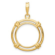 17 mm 14k Yellow Gold coin bezel for 16.5 mm Coin