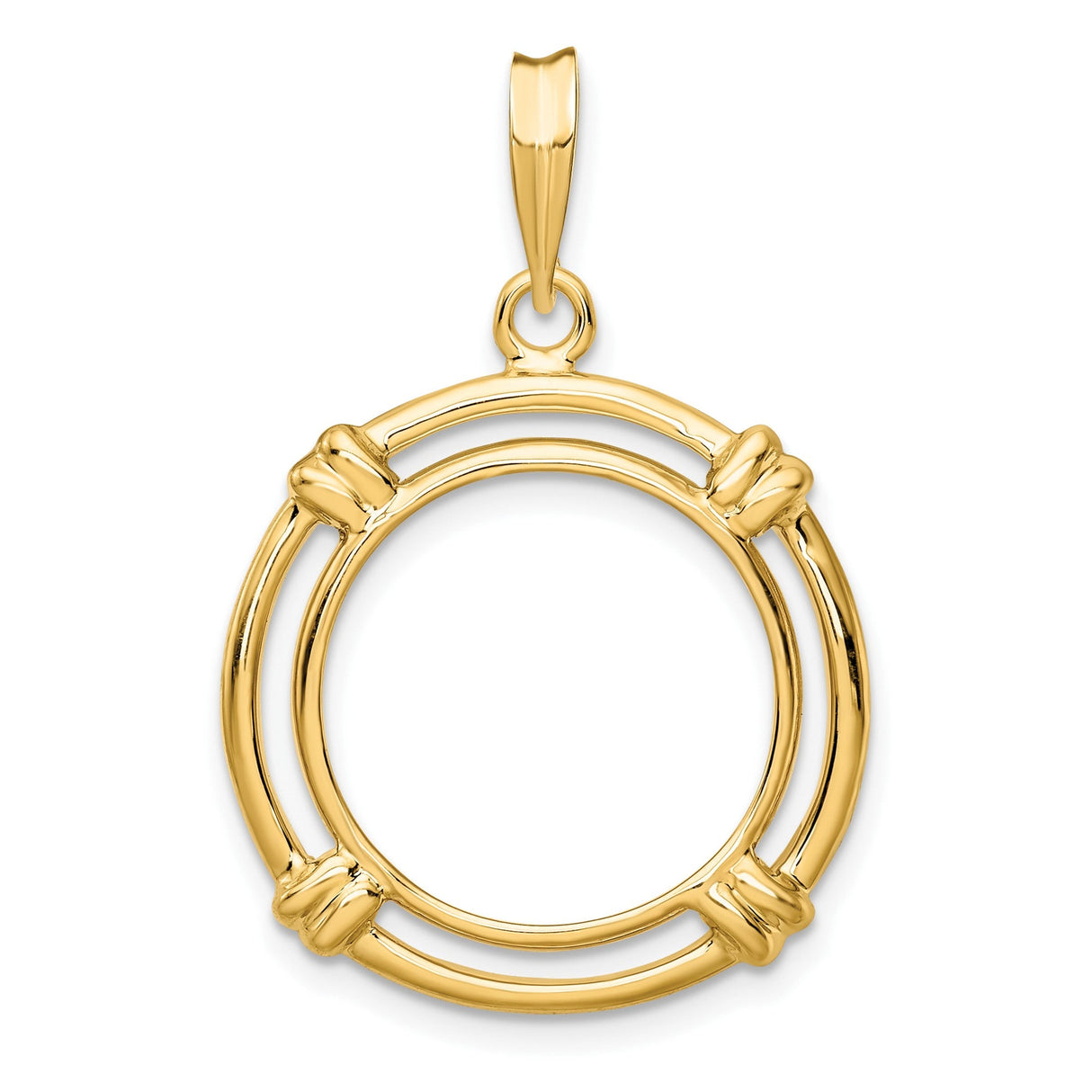 17 mm 14k Yellow Gold coin bezel for 16.5 mm Coin
