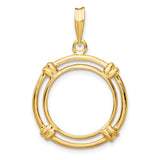 17 mm 14k Yellow Gold coin bezel for 16.5 mm Coin