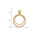 17 mm 14k Yellow Gold coin bezel for 16.5 mm Coin — size reference (ruler)