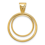 17 mm 14k Yellow Gold coin bezel for 16.5 mm Coin
