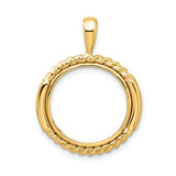 17 mm 14k Yellow Gold coin bezel for 16.5 mm Coin