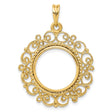 17 mm 14k Yellow Gold coin bezel for 16.5 mm Coin