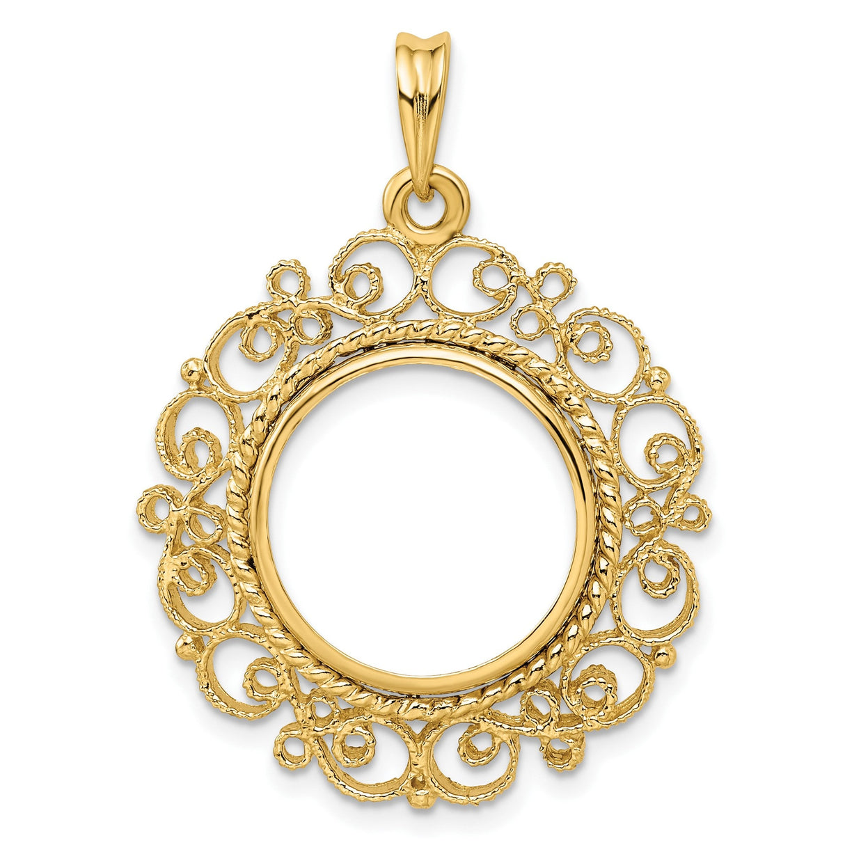 17 mm 14k Yellow Gold coin bezel for 16.5 mm Coin