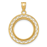 17 mm 14k Yellow Gold coin bezel for 16.5 mm Coin