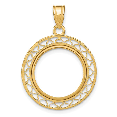 17 mm 14k Yellow Gold coin bezel for 16.5 mm Coin