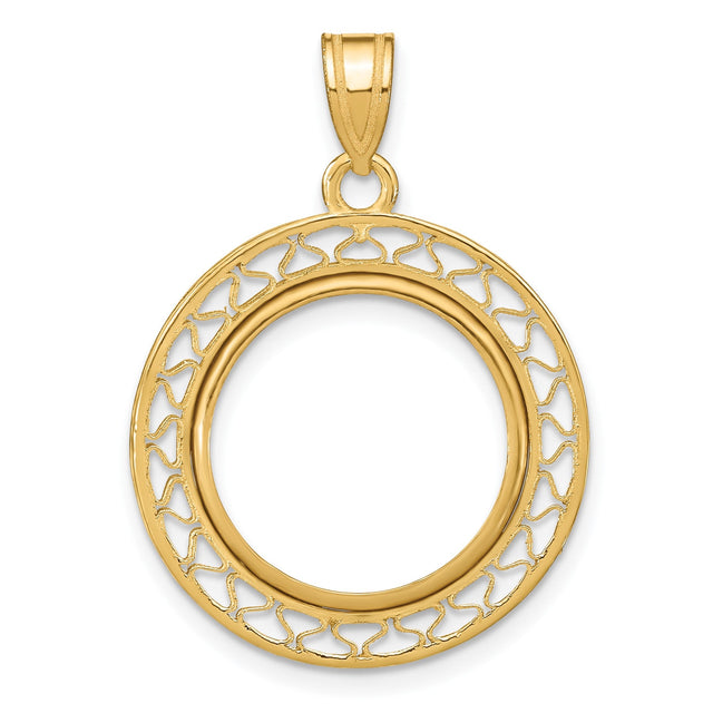 17 mm 14k Yellow Gold coin bezel for 16.5 mm Coin