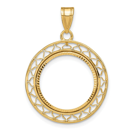 17 mm 14k Yellow Gold coin bezel for 16.5 mm Coin