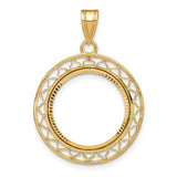 17 mm 14k Yellow Gold coin bezel for 16.5 mm Coin