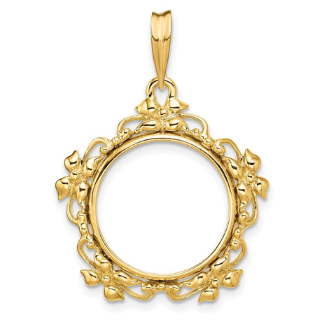 17 mm 14k Yellow Gold coin bezel for 16.5 mm Coin