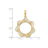17 mm 14k Yellow Gold coin bezel for 16.5 mm Coin — size reference (ruler)