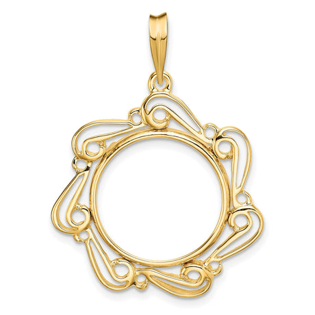 17 mm 14k Yellow Gold coin bezel for 16.5 mm Coin